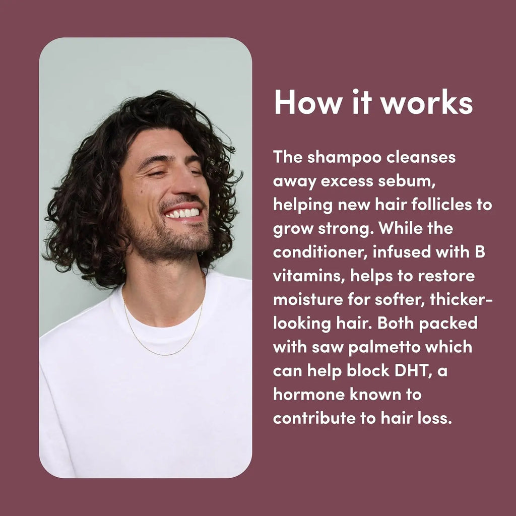 Hims Thick Fix Shampoo and Conditioner Set for Men- Thickening, Moisturizing, Reduces Shedding- Color Safe Hair Loss Shampoo and Conditioner- 2 Pack, 6.4Oz